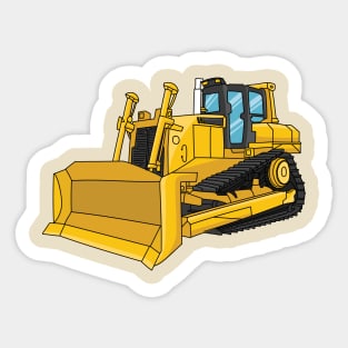 Bulldozer cartoon illustration Sticker